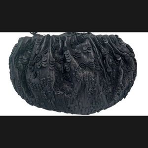 Diane Von Furstenberg DVF Handbag Leather Pailette Black